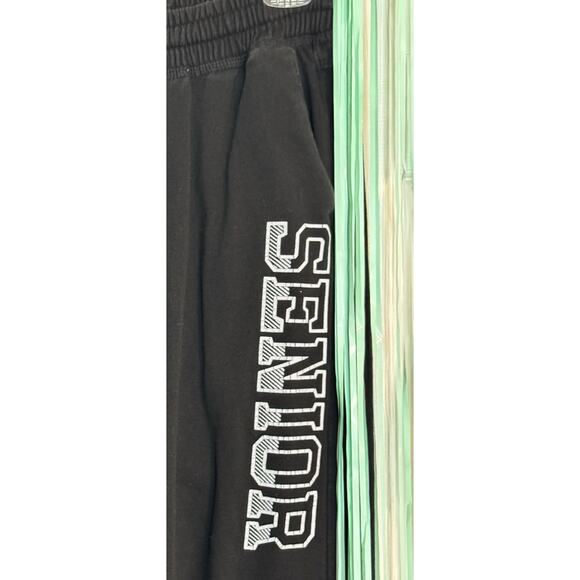 Fan Cloth Team Black Sweatpants, Senior, Graduation, Pockets, Tie, S - Picture 2 of 5